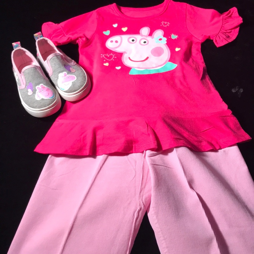 Peppa pig ruffle arm shirt and pants